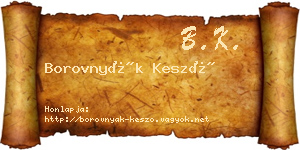 Borovnyák Kesző névjegykártya